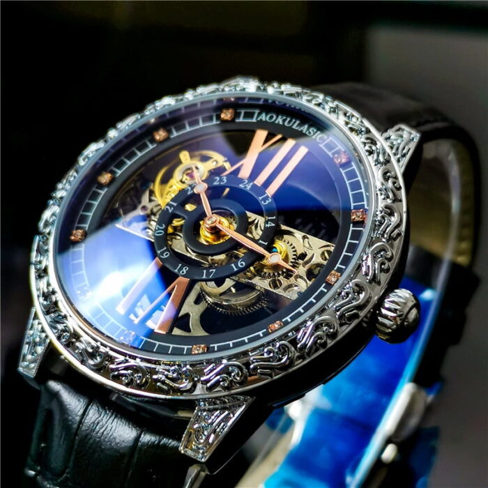 Stilvolles Stahl-Armbanduhr mit verstecktem Verschluss, 3D-Analog & 50m Wasserdicht - 43mm Durchmesser & 230mm Band – Bild 5