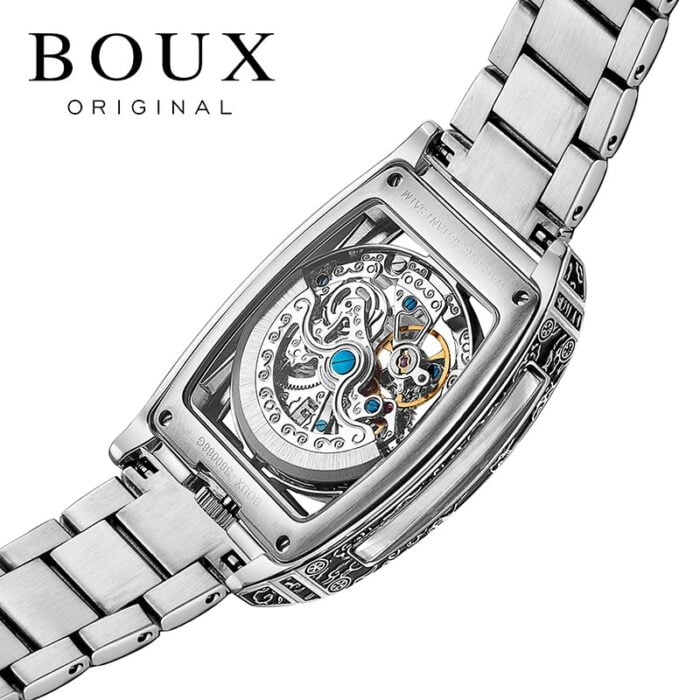 Luxuriöse mechanische Armbanduhr mit leuchtenden Eigenschaften und versteckter Druckknopfschließe für sicheren Sitz und anspruchsvolles Aussehen – Bild 6