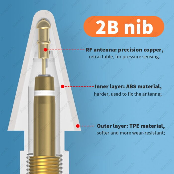 28th Generation iPad Stift mit Bluetooth-Verbindung, kabellosem Laden und 3 Arten von Einsätzen – Bild 6