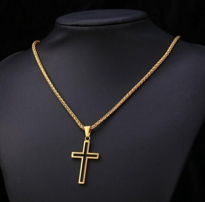 Einfache-Kreuz-Halskette-M-nner-Hohe-Qualit-t-Metall-Kreuz-Anh-nger-Amulett-Casual-Schmuck-1.jpg Vintage Kreuz Anhänger Halskette für Männer - Verstellbare Gliederkette und attraktive Verpackung – Bild 2