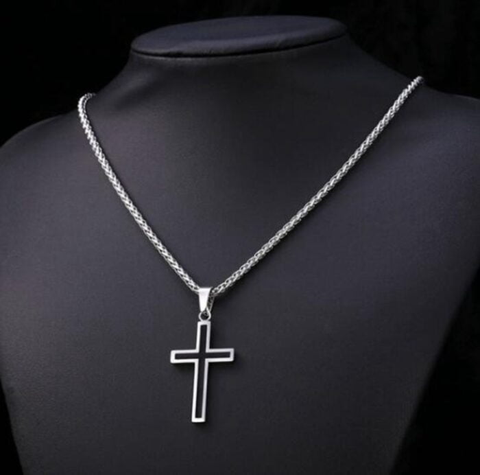 Einfache-Kreuz-Halskette-M-nner-Hohe-Qualit-t-Metall-Kreuz-Anh-nger-Amulett-Casual-Schmuck-2.jpg Vintage Kreuz Anhänger Halskette für Männer - Verstellbare Gliederkette und attraktive Verpackung – Bild 3