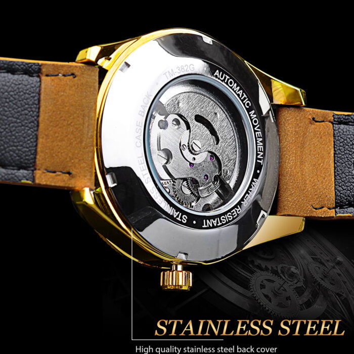 H045fcc285d814c75b5e13105dbecbf8fC.jpg Herren Mechanische Armbanduhr Mode Automatische Herren Outdoor Uhr Mit Datumsanzeige Leder Wasserdichte Analoguhren – Bild 5