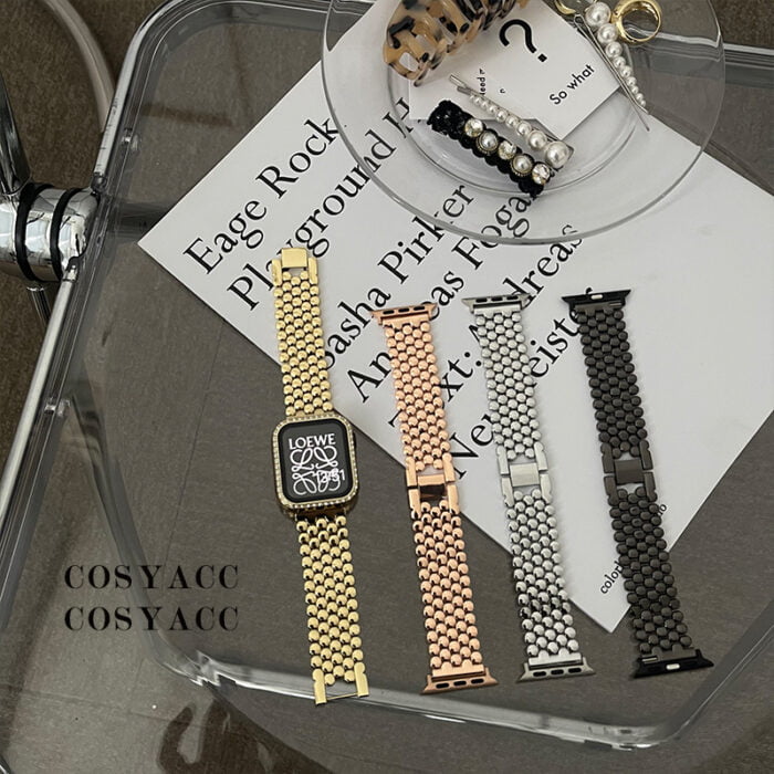 Fish Scale Stainless Steel Watchband Metal Strap for Apple Watch Bracelet – Bild 2