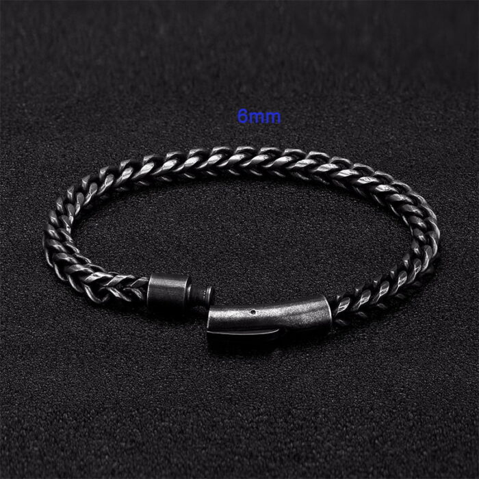 Vintage Chain Link Men Bracelet Handmade Punk Rock Stainless Steel Motorcycle Bracelets Male Hand Jewelry Accessories Boyfriend – Bild 3