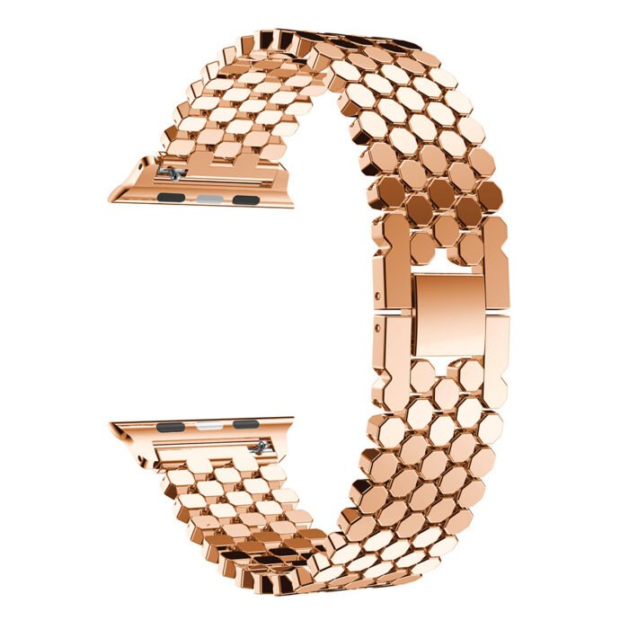 Fish Scale Stainless Steel Watchband Metal Strap for Apple Watch Bracelet – Bild 4