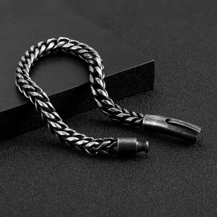 Vintage Chain Link Men Bracelet Handmade Punk Rock Stainless Steel Motorcycle Bracelets Male Hand Jewelry Accessories Boyfriend – Bild 1