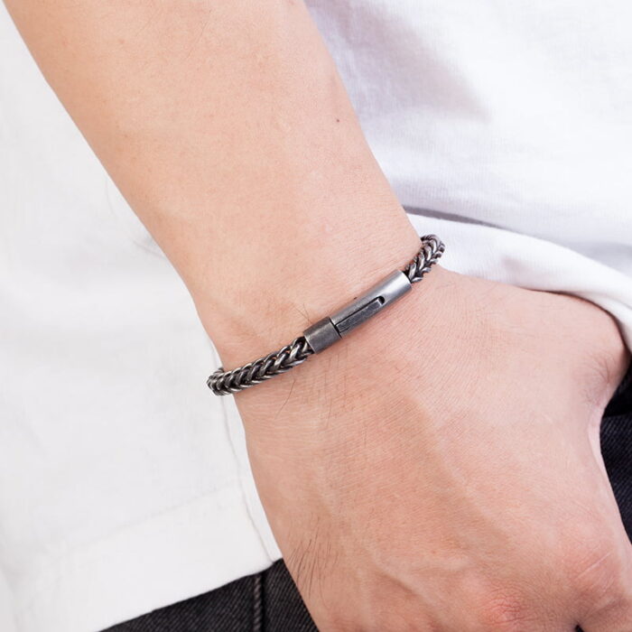 Vintage Chain Link Men Bracelet Handmade Punk Rock Stainless Steel Motorcycle Bracelets Male Hand Jewelry Accessories Boyfriend – Bild 5