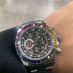 Edelstahl Geschäfts Uhr mit Regenbogen Keramik Lünette - Mechanisch & Wasserdicht für Männer – Bild 4