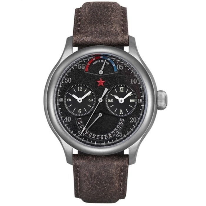 Luxus-Uhr mit Edelstahlgehäuse & Lederarmband, 3 Bar wasserdicht, 45mm Zifferblatt & Leuchtzeigern – Bild 2