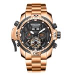 Reef Tiger RT Sport Herrenuhr: Perpetueller Kalender & Kompliziertes Zifferblatt - Roségold & Schwarzes Armband – Bild 6