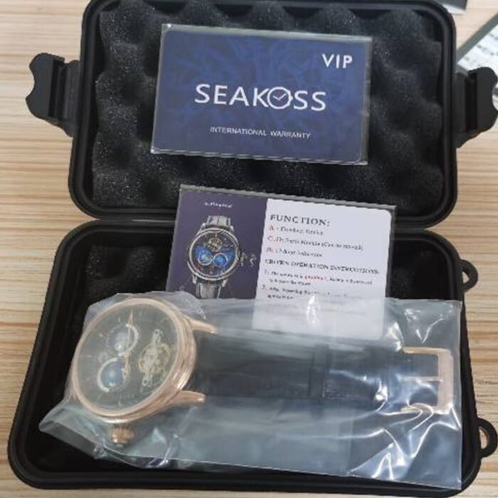 Stilvoller Doppel-Globus-Automatik-Mechanik-Uhrmacher mit Erde Flywheel-Gerät für Herren – Bild 6