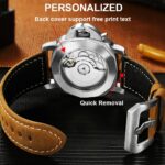 Leuchtende GMT Taucheruhr: 100m Wasserdicht, Seagull Automatik, Safirglas, Lederband, Kalender – Bild 6