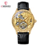 Luxury Style Men Automatic Mechanical Watch Gift for Lover Leather Strap Male Wristwatch Top Fashion Brand CHENXI 3ATMWaterproof – Bild 2