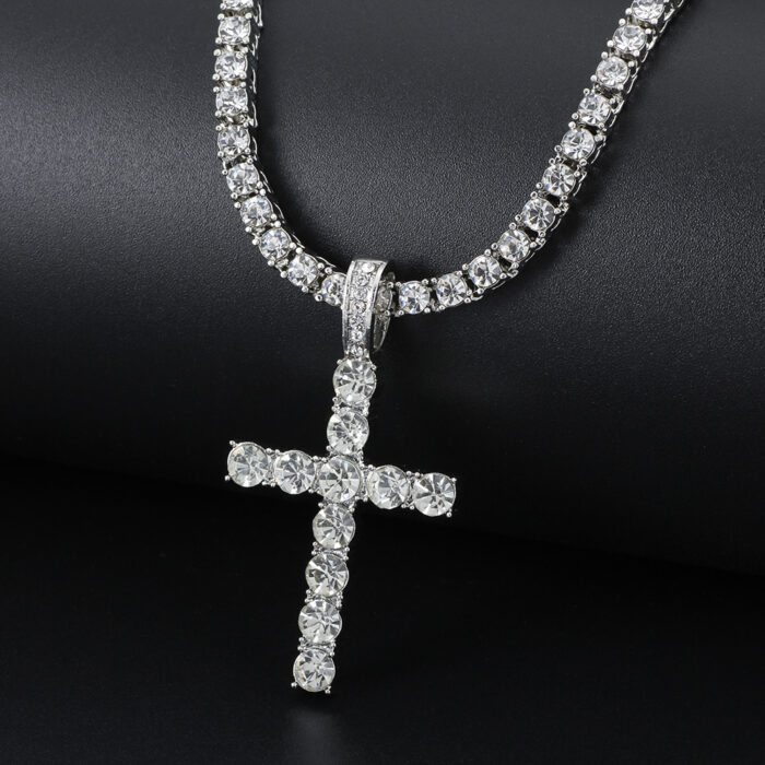 Iced Ankh Cross Pendant Necklace Choker Chain Necklace Women Hip-Hop Jewelry For Men Tennis Chain Fashion Link Gift – Bild 5