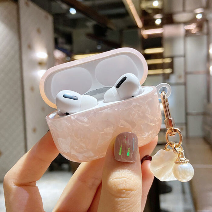 Perlen Schutzhülle für Apple Airpods 1 2 3 mit Keychain Kopfhörer Zubehör – Bild 2