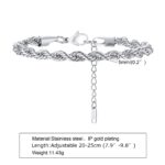 Mens Bracelet Rope Chain, Thin Mens Bracelet Link, Boys Bracelet Men,Valentines Gift For Men, Mens Jewelry – Bild 5