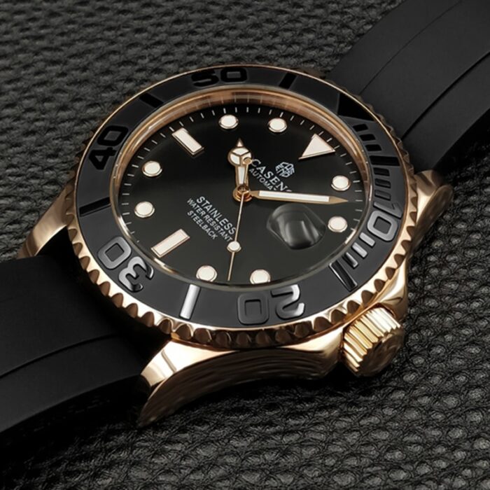 Mechanical Wristwatches Men Automatic Top Luxury Brand Watch Mens Gold Stainless Steel Sapphire Glass Silicone Watch New CASENO – Bild 3