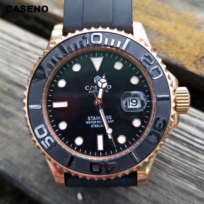 Mechanical Wristwatches Men Automatic Top Luxury Brand Watch Mens Gold Stainless Steel Sapphire Glass Silicone Watch New CASENO – Bild 2