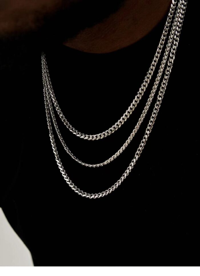 Hip Hop Cuban Chain Necklace for Men Women Punk 3 To 7 MM Stainless Steel Choker Necklace Vintage Jewelry Accessories – Bild 6