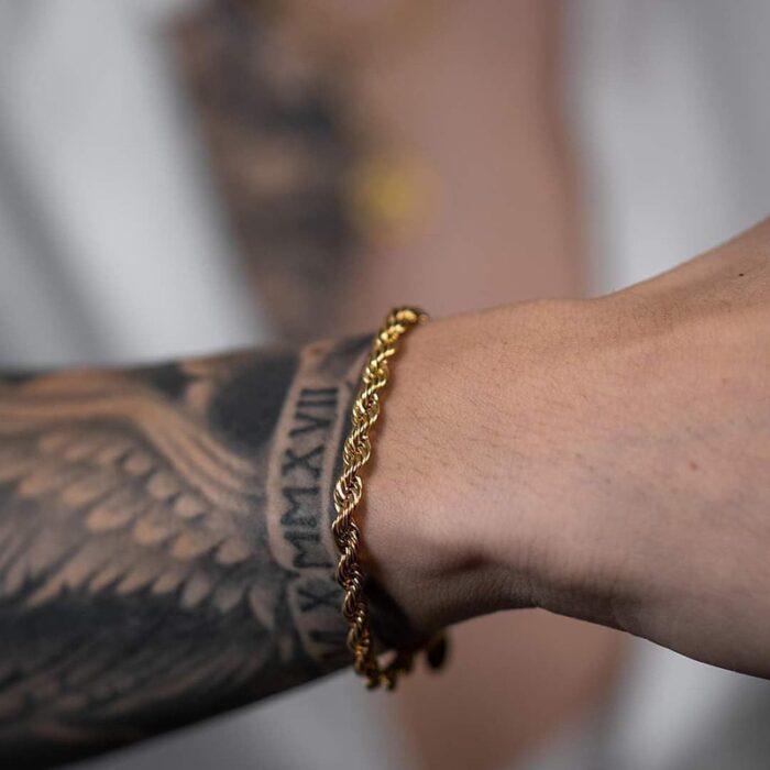 Mens Bracelet Rope Chain, Thin Mens Bracelet Link, Boys Bracelet Men,Valentines Gift For Men, Mens Jewelry – Bild 1