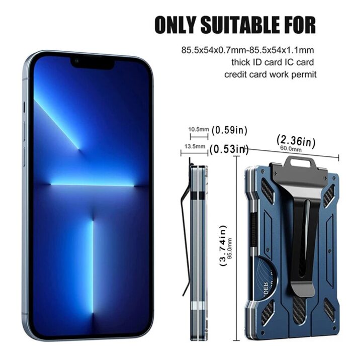 Brieftasche Kartenhalter Portemonnaie Ausweishalter Geldklammer aus Aluminium RFID Blocking – Bild 5