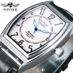 Automatische Mechanische Uhr Armbanduhr mit Kalender in 2 Farben Leder Band