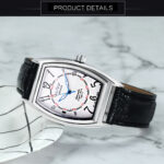 Automatische Mechanische Uhr Armbanduhr mit Kalender in 2 Farben Leder Band – Bild 3