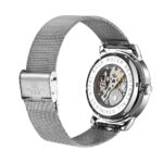 Skeleton Dial Mechanical Hand-wind Clock Stainless Steel Mesh Band Men's Wrist Watches – Bild 3