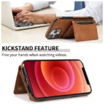 Stoßfeste Kunstleder Brieftasche für iPhone - Multi Kartenhalter & Standfunktion – Bild 3