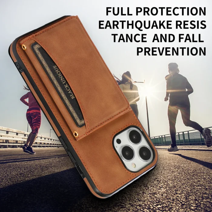 Brieftasche-Leder-Multi-Karten-Halter-Telefon-Fall-F-r-iPhone-14-13-12-Pro-Max-Mini-4.webp Stoßfeste Kunstleder Brieftasche für iPhone - Multi Kartenhalter & Standfunktion – Bild 5