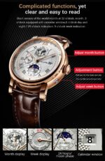 Armbanduhr Automatische Mechanische Uhr Datum Mond Phase Business Luxus – Bild 7
