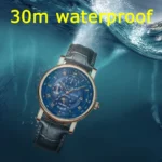 Herrenuhr Automatik Uhr Armbanduhr Leder Datum Woche Monat – Bild 5