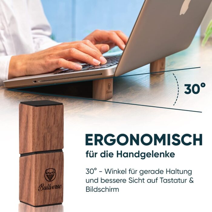 Bullverse Laptop Ständer 13-17 Zoll | Modernes Schreibtisch Zubehör | Ideale Laptop Erhöhung für Schreibtisch | Anpassbar an MacBook, Notebook & Co | Must-Have Laptop Zubehör… – Bild 6