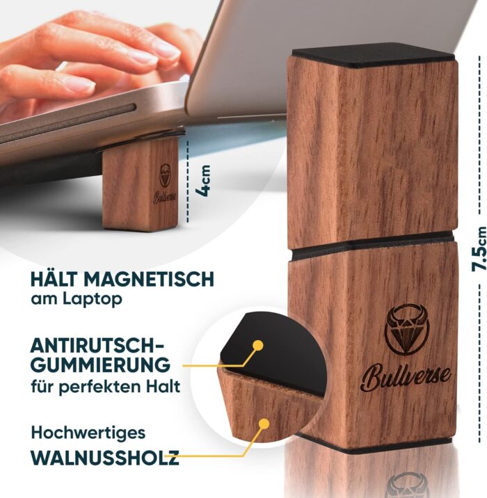 Bullverse Laptop Ständer 13-17 Zoll | Modernes Schreibtisch Zubehör | Ideale Laptop Erhöhung für Schreibtisch | Anpassbar an MacBook, Notebook & Co | Must-Have Laptop Zubehör… – Bild 8