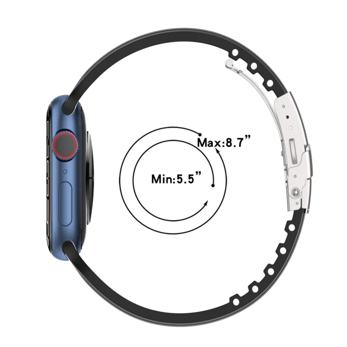 Silikonarmband für Apple Watch Ultra & Serie 3-8/SE – Stabile Metallschließe 38-49mm – Bild 4