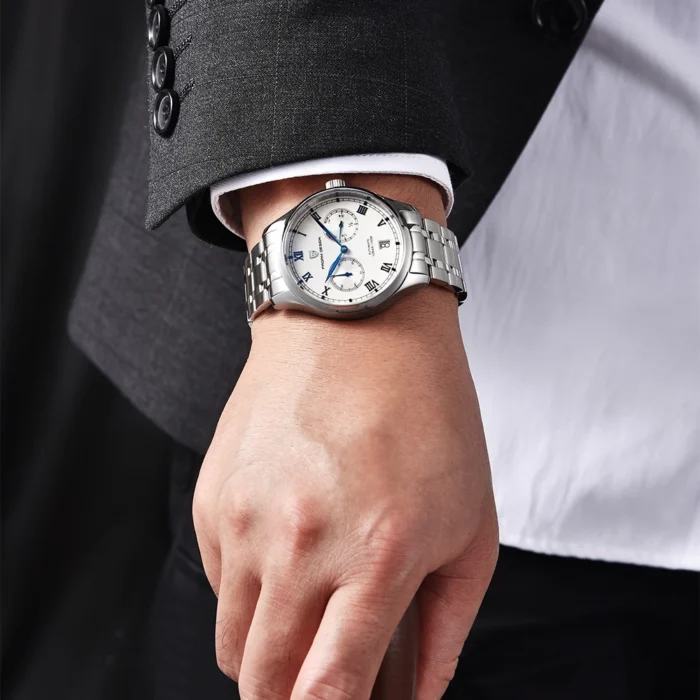 PAGANI DESIGN Herren Automatik Uhr mit Saphirglas, 41 mm, Power Reserve, Wasserdicht, Edelstahl – Bild 7