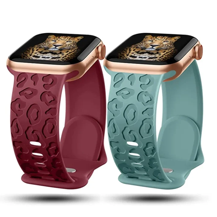 Leopard Silikon Armband für Apple Watch 38-49mm modisch hautfreundlich robust – Bild 2