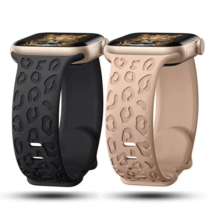 Leopard Silikon Armband für Apple Watch 38-49mm modisch hautfreundlich robust – Bild 1