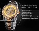 Automatische Armbanduhr Herren Edelstahl wasserdicht mechanisch elegant mit Kristallen – Bild 5
