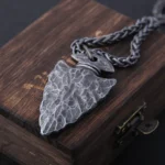 Wikinger Speer-Anhänger Halskette Edelstahl Geschenk Männer Vegvisir Symbol – Bild 5