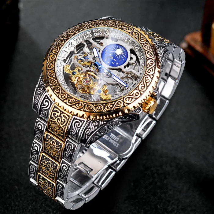 Mechanische Uhr Edelstahl 44 mm Automatische Armbanduhr Wasserdicht – Bild 8