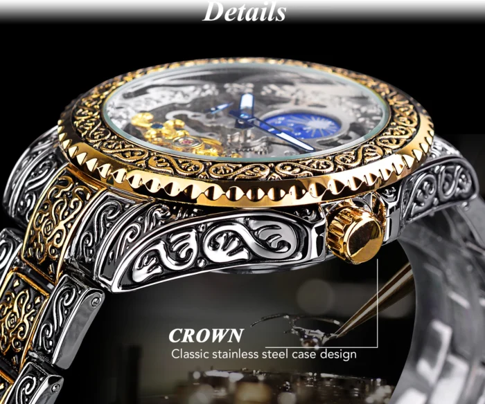 Mechanische Uhr Edelstahl 44 mm Automatische Armbanduhr Wasserdicht – Bild 10