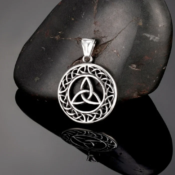 Vintage Wikinger Keltischer Knoten Halskette Herren Gold Farbe Antiker Stahl Nordische Valknut Runen Trinity Anhänger Amulett Skandinavischer Schmuck – Bild 7