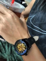 Automatik Uhr Edelstahl Armband Leder Sport Casual Männer Skeleton 42mm – Bild 11