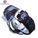 Mechanische Armbanduhr Männer Sportuhr Automatik Edelstahl Lederarmband Wasserdicht – Bild 4