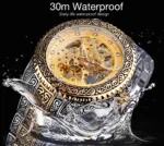 Automatische Armbanduhr Herren Edelstahl wasserdicht mechanisch elegant mit Kristallen – Bild 3