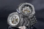 Automatische Armbanduhr Herren Edelstahl wasserdicht mechanisch elegant mit Kristallen – Bild 8