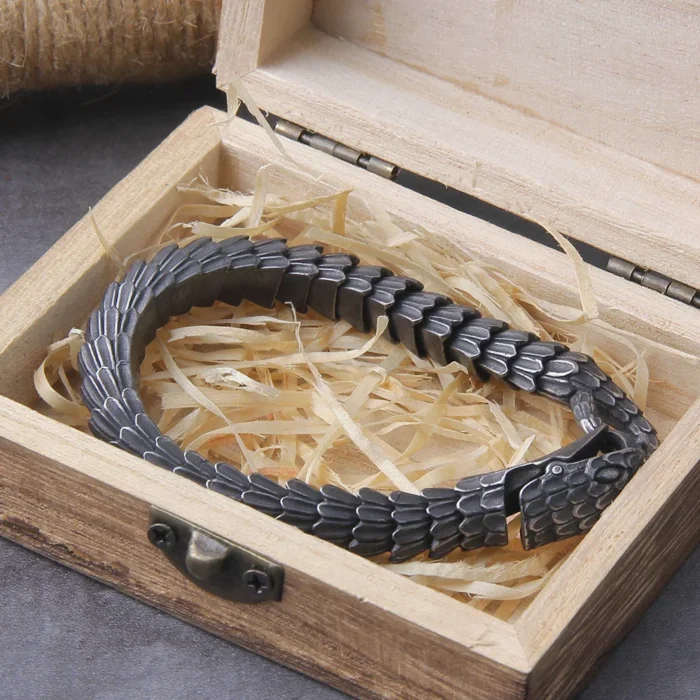 Schwarzes Edelstahl Armband Schlangenkette wasserdicht für Damen Herren – Bild 6
