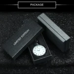 Männeruhr Automatik Lederarmband Blau Zifferblatt Datumsanzeige Business Uhr – Bild 12