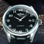 Männeruhr Automatik Lederarmband Blau Zifferblatt Datumsanzeige Business Uhr – Bild 7